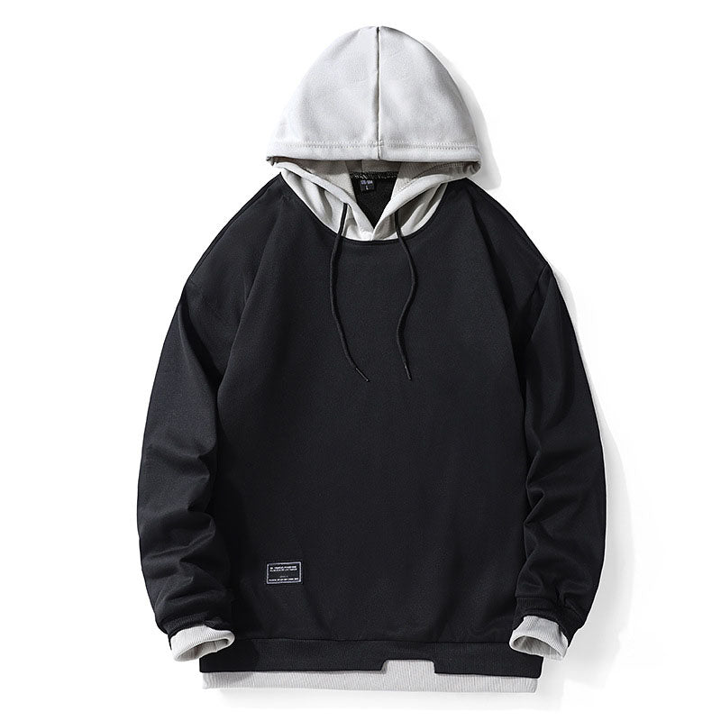 New hooded imitation cotton sweatshirt men's trendy brand loose trend versatile top street hip-hop student sports sweatshirt