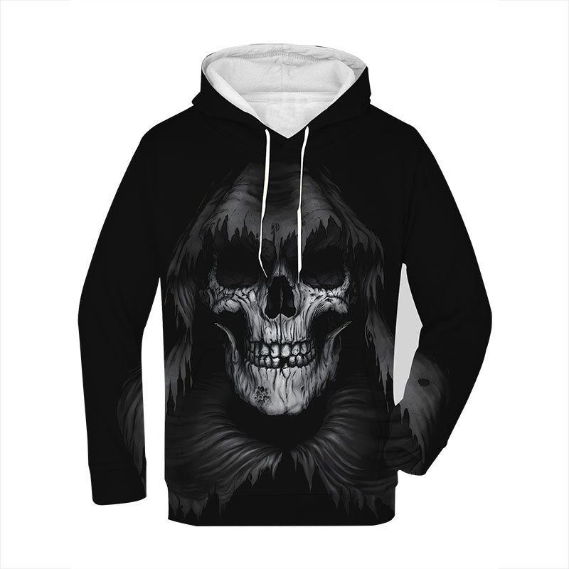 Men's Skull Printed Hoodie Novelty Graphic Sweatshirt Pullover Hoodie