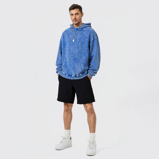 Heavy 420G washed distressed hoodie