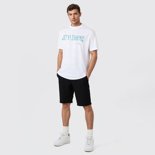 Cotton loose monogram print short sleeve T-shirt