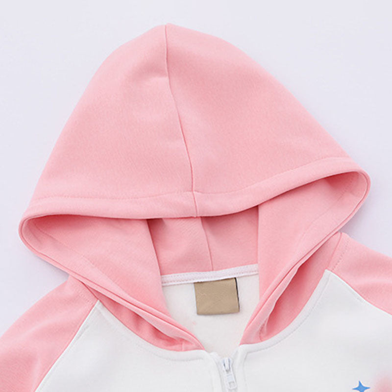 Autumn and winter sweatshirt jacket dopamine star patch embroidered sweatshirt men and women zipper hooded sweatshirt