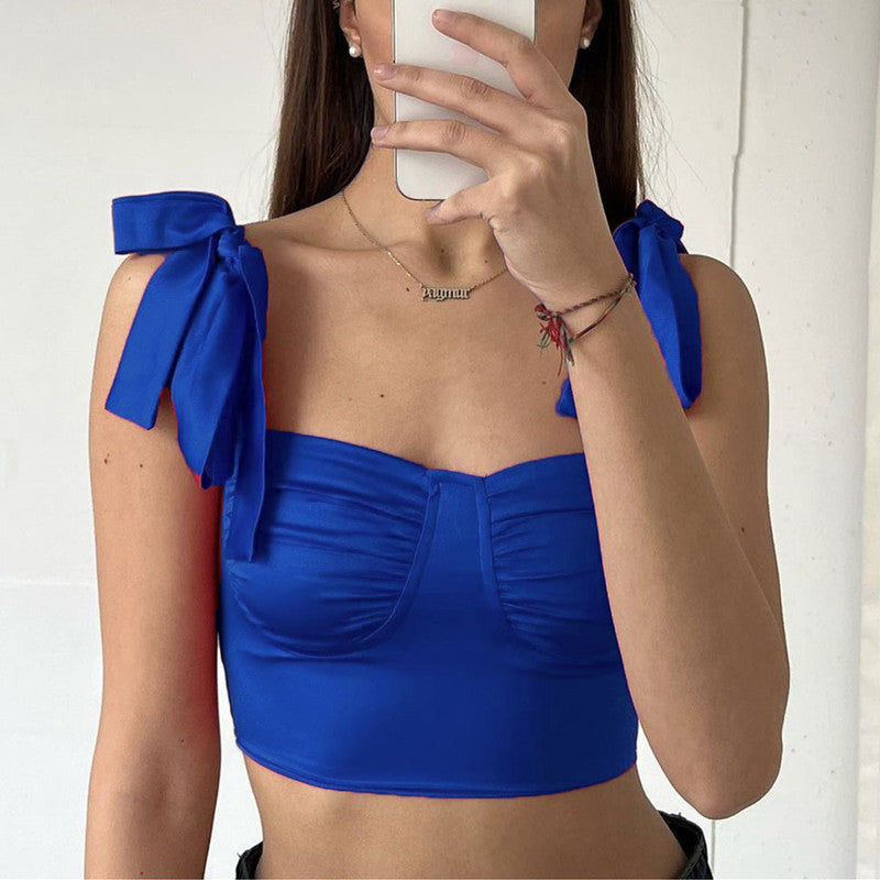 Basic T Shirt Women Sleeveless Backless Top for Women Shopping