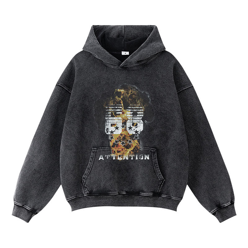 Autumn European and American high street heavyweight batik hooded sweatshirts for men and women