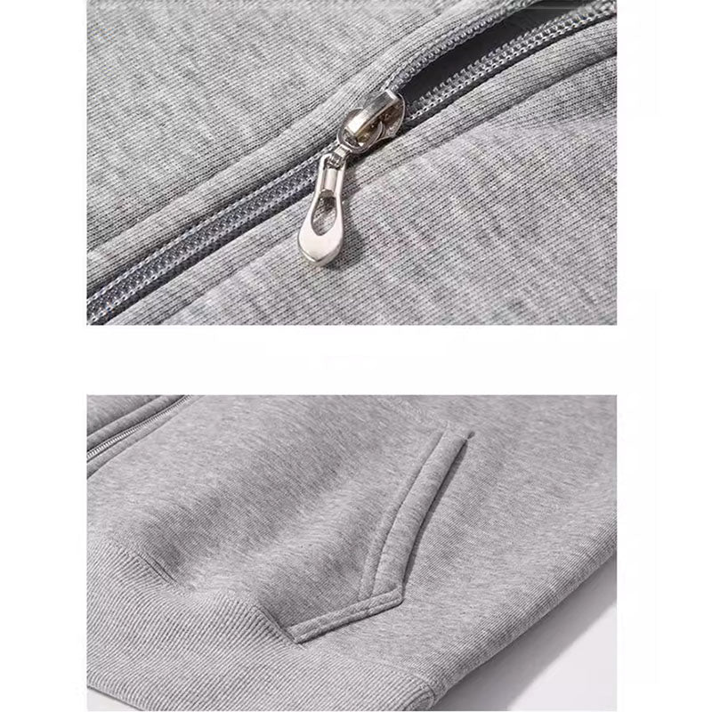 420g plus-size zipper hoodie men's street trend autumn winter plus fleece thickened cardigan coat