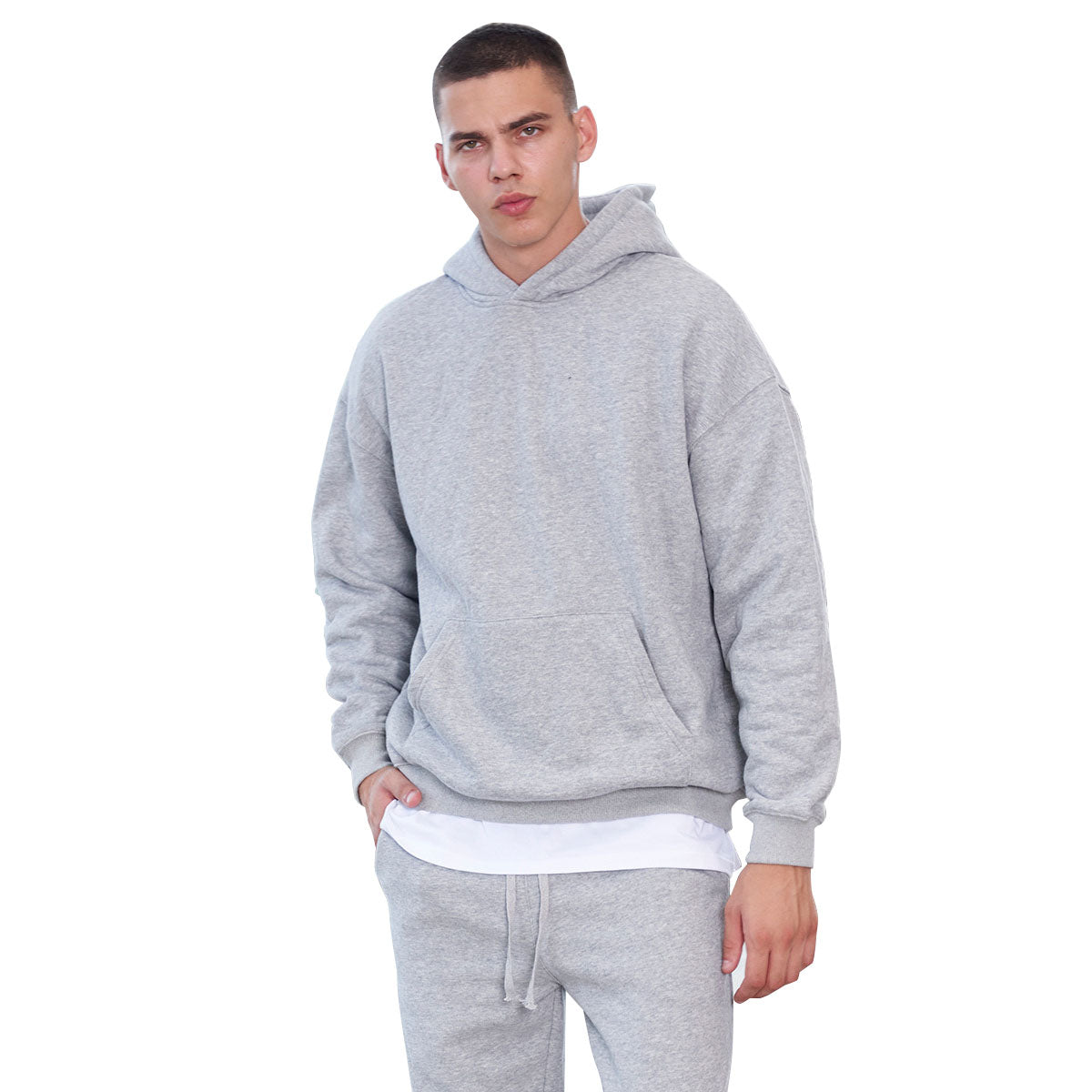 High quality solid color sweatshirt autumn and winter streetwear men's hoodie heavy wash sweatshirt