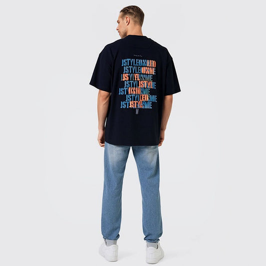 Pure cotton patch embroidered men's short-sleeved t-shirt