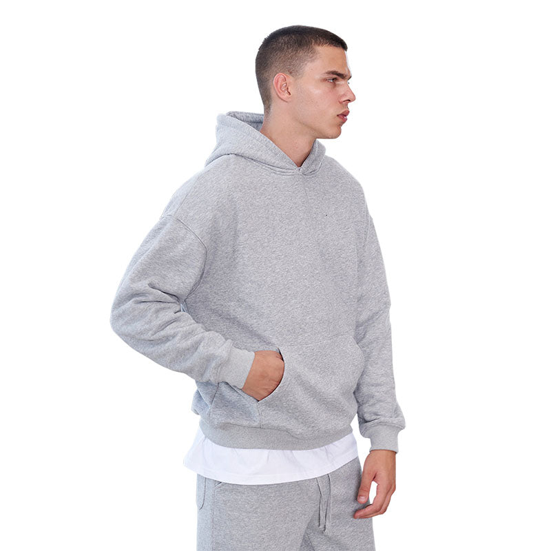 High quality solid color sweatshirt autumn and winter streetwear men's hoodie heavy wash sweatshirt