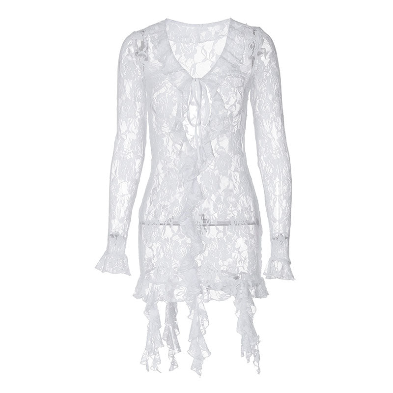 Mollie Lace Mini Dress - White