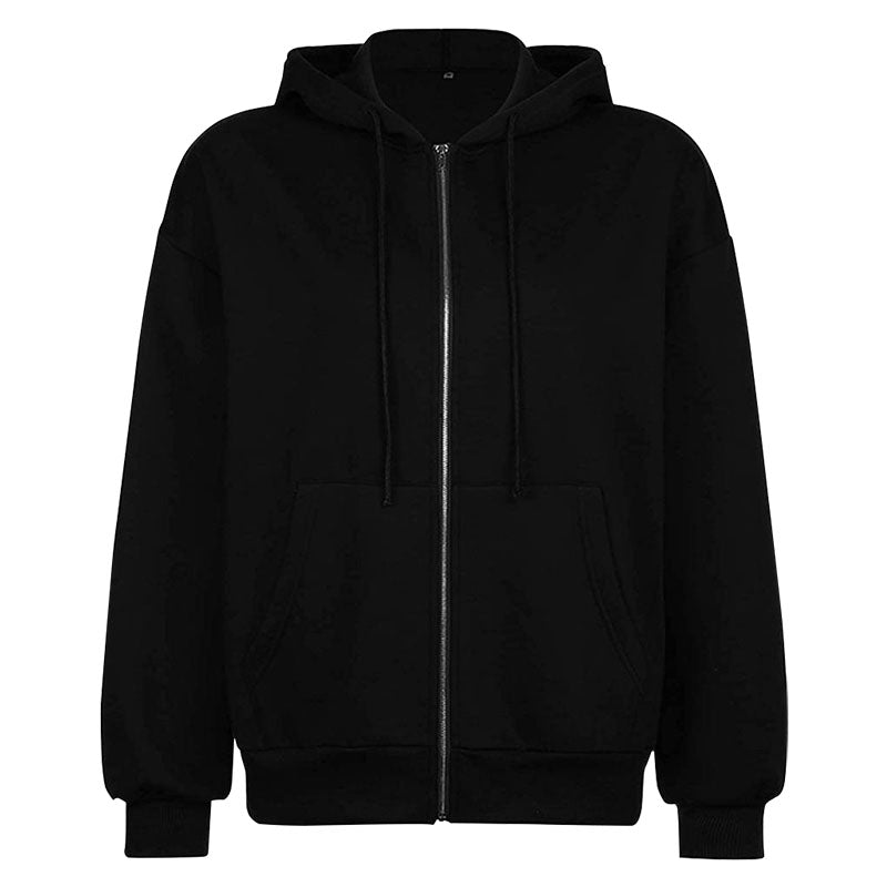 Women's hoodie Teen girls Fall jacket Oversized sweatshirt Casual drawstring zip-up hoodie