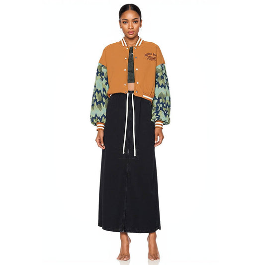 Women's autumn and winter baseball uniform hot girl cardigan loose trendy brand baseball uniform jacket for women