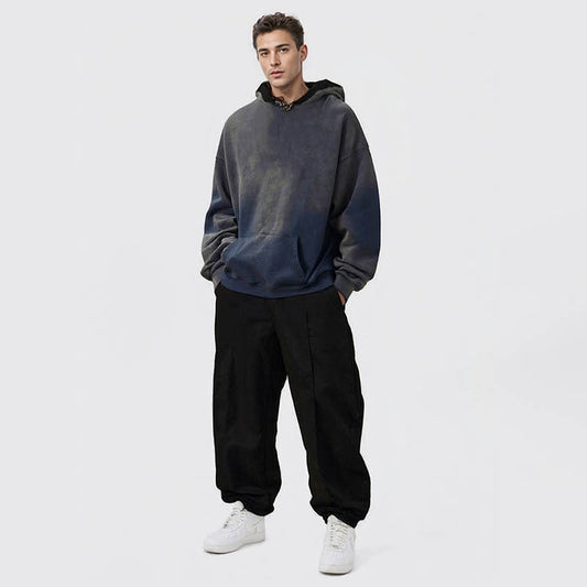 Heavy fried color original new design hoodie wash and fade process silk screen niche men's and women's sweatshirts
