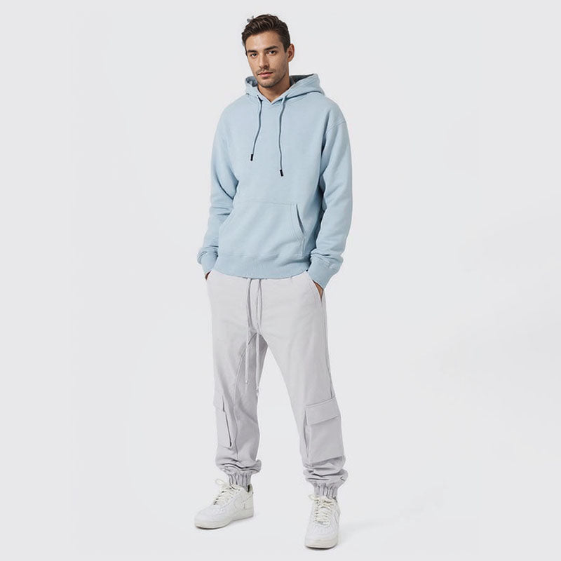 Men's Casual Fleece Hoodie Casual Hooded Sweatshirt Fleece Long Sleeve Pullover