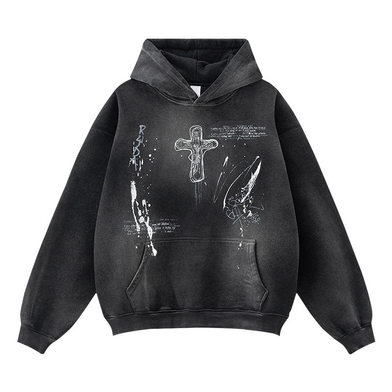 Men's autumn fashion trend couple wear paint dot hooded sweatshirt for men