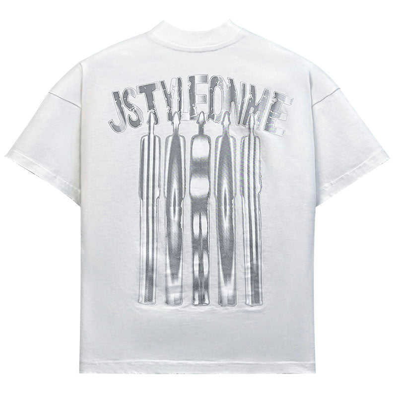 Cotton letter-printed short-sleeved T-shirt for men