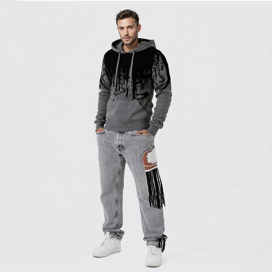 Men's splash print casual sports sweatshirt hoodie