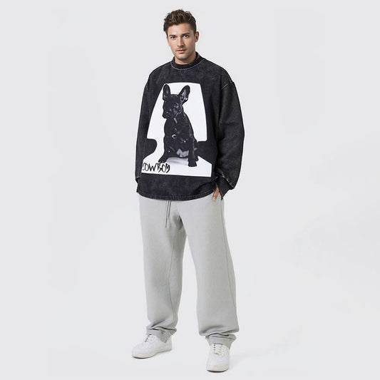Trendy T-shirts for men and women printed heavy cotton couples autumn and winter long-sleeved T-shirts