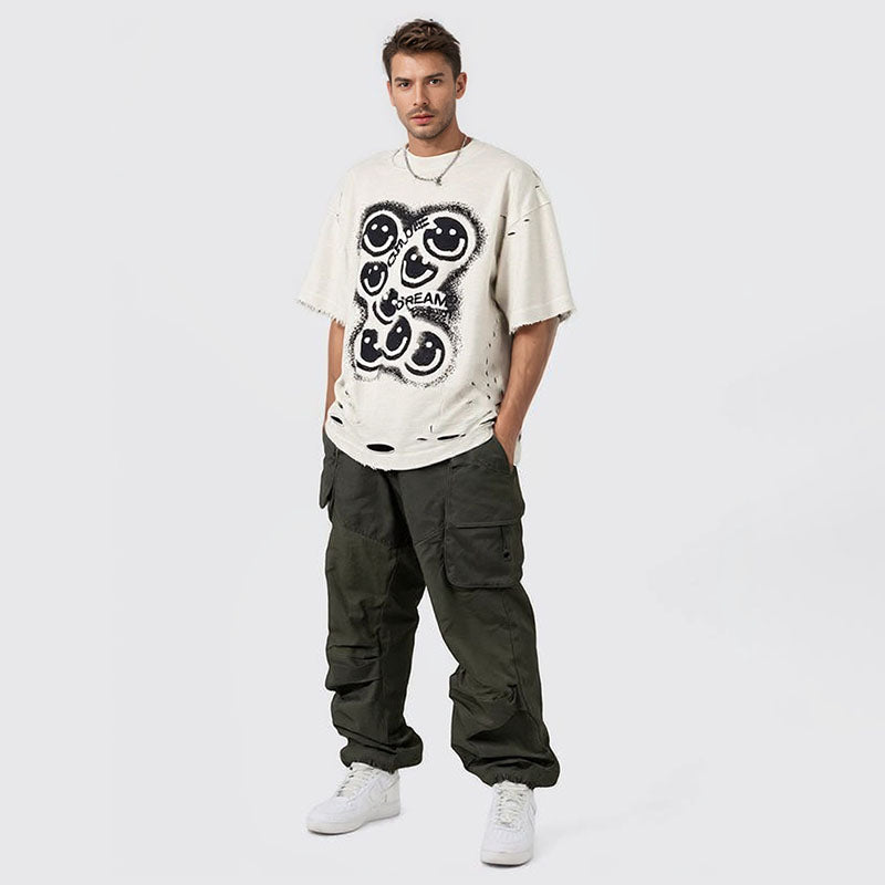 Loose cotton short sleeve T-shirt for men