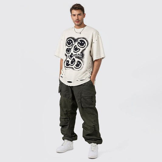 Loose cotton short sleeve T-shirt for men