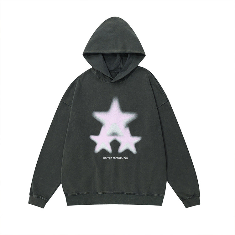 Men's celebrity and slogan drop shoulder hoodie