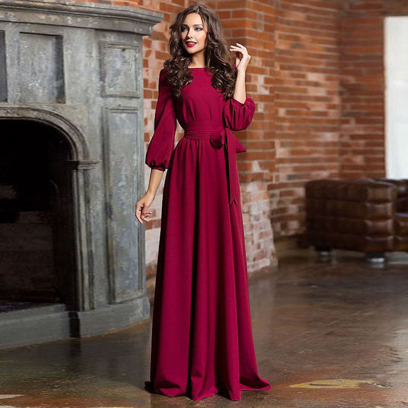 Wedding Guest Dresses for Women Evening Formal Party Gowns Twist Wrap Dress Slim Fit Maxi Dress Fall Fashion