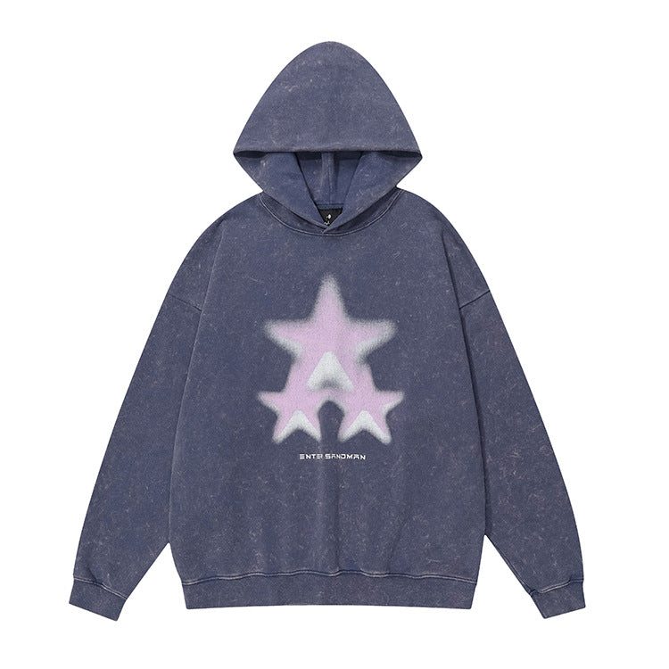 Men's celebrity and slogan drop shoulder hoodie