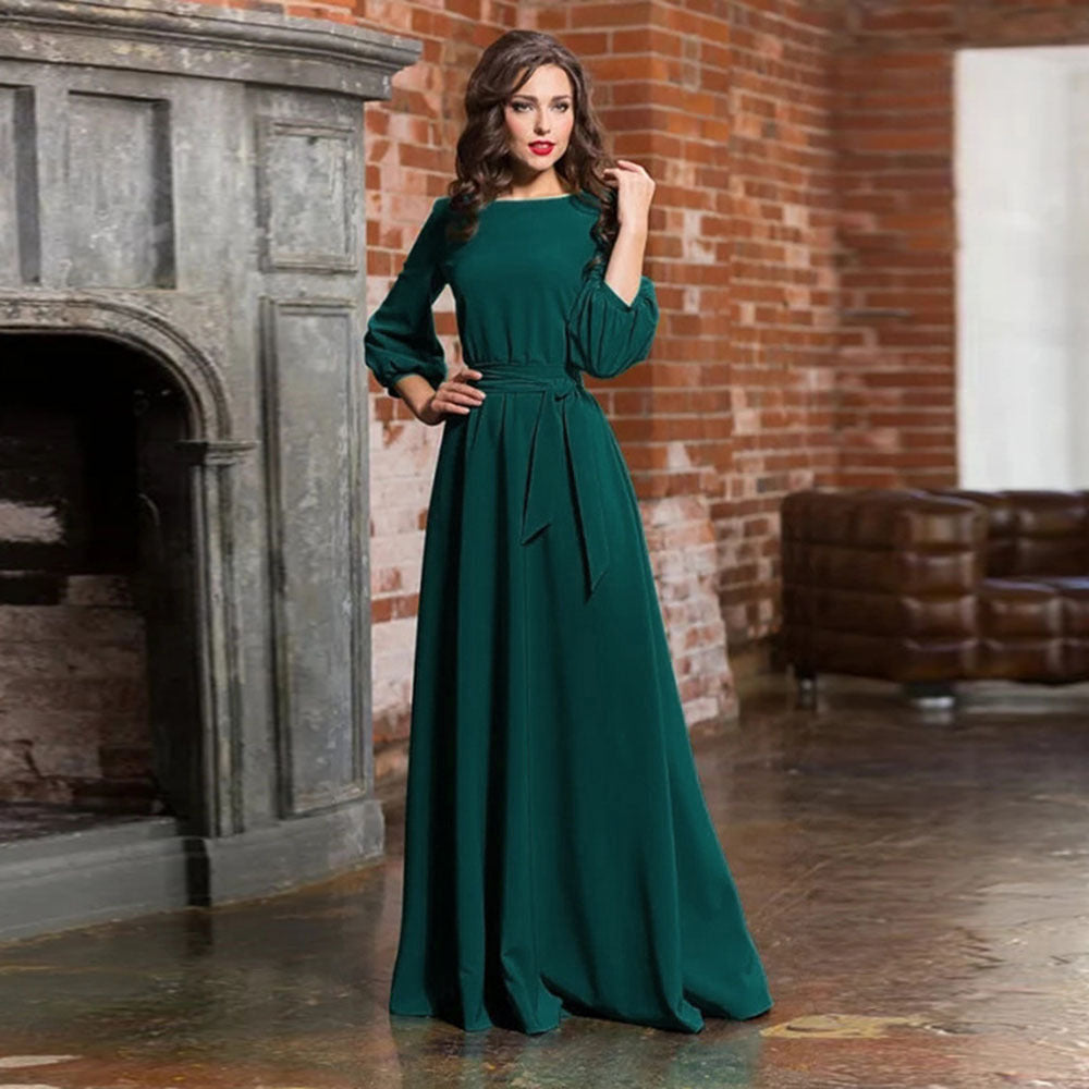 Wedding Guest Dresses for Women Evening Formal Party Gowns Twist Wrap Dress Slim Fit Maxi Dress Fall Fashion